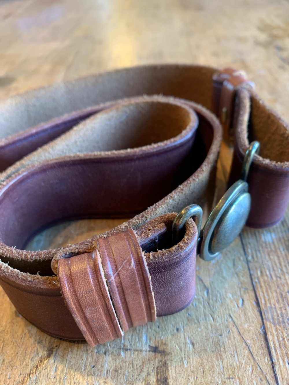 Topshop Brown Leather Belt with Brass Hardware - Picture 6 of 16